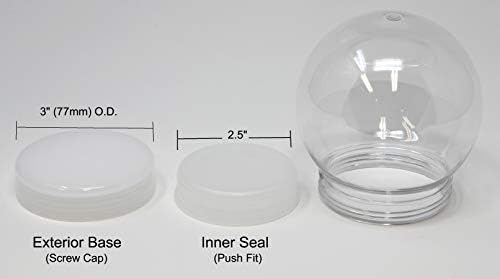 Креативно хоби 4 инчи DIY Снежен глобус вода глобус - чиста пластика со капаче од завртка | Совршено за занаети за DIY и прилагодување