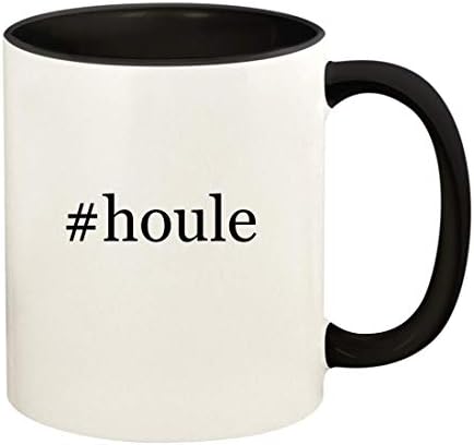 Подароци на Ник Нок houle - 11oz хаштаг керамички обоена рачка и внатре во чашата за чаша за кафе, црна