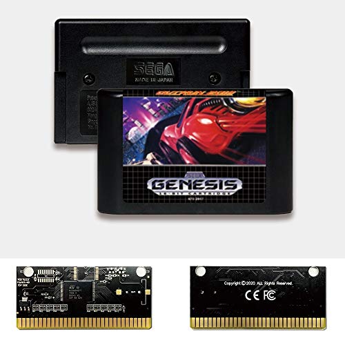 Aditi Outrun 2019 - USA Label FlashKit MD Electroless Gold PCB картичка за Sega Genesis Megadrive Video Game Console