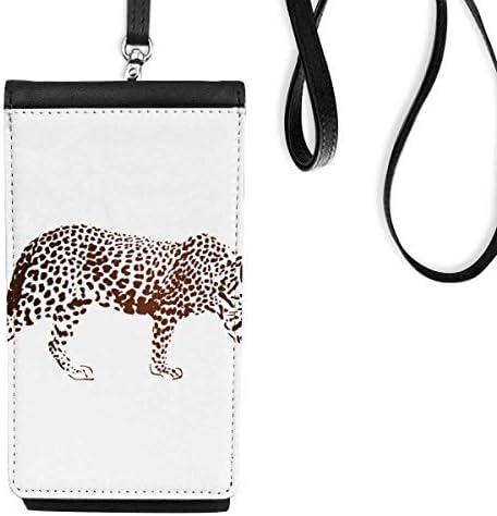Cheetah Brown Alimal Art Deco подарок моден телефон паричник чанта што виси мобилна торбичка црн џеб