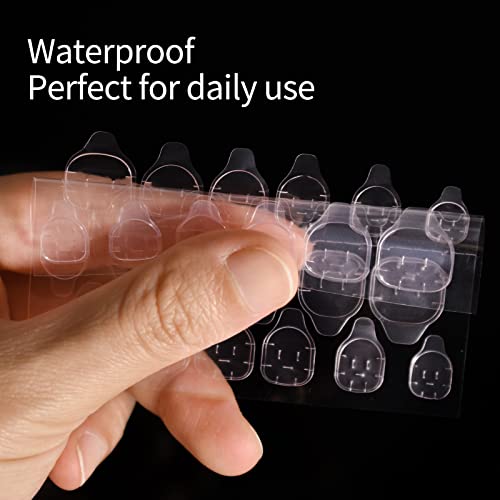 240 парчиња розови про transparentирни нокти лепак за нокти налепници со двојно еднострано нокти налепници водоотпорни лажни лепила