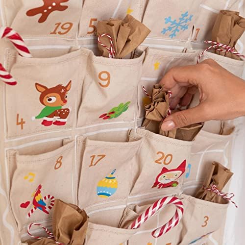 Тони Божиќ Доаѓањето Календар - Еднократно Ѕид Виси Дизајн со 24 Џебови