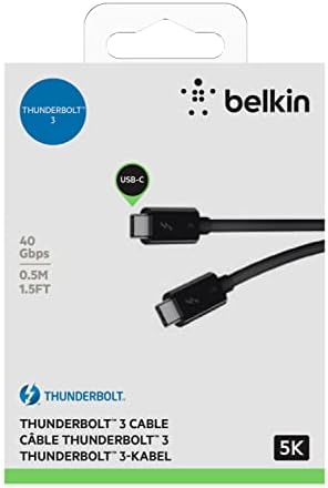 Белкин Thunderbolt 3 Кабел-USB C Кабел За Macbook Воздух, Галакси, APPLE ТВ &ЗАСИЛУВАЧ; Повеќе, Брзо Полнење До 100W, Направени ЗА USB-C,