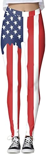 4 јули Хеланки За Жени Американско Знаме Хеланки За Вежбање Јога Со Висок Струк Ултра Меко Истегнување Удобни Панталони За