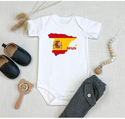 Triplebdesigns Spain Cute Bodysuit новороденче новородно знаме ромпер