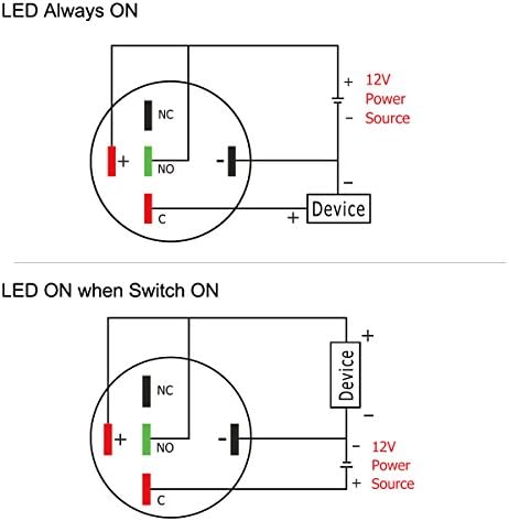 Прекинувач за копче за притискање Taien Latching 1NO1NC црна метална обвивка за 19мм 3/4 со 12V бело LED светло
