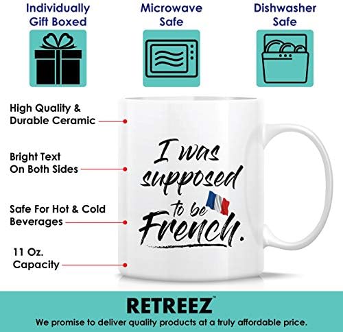 Смешна кригла Retreez - требаше да бидам француска француска керамичка чаши од керамичко кафе - смешно, сарказам, саркастичен, мотивациски,