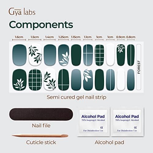 Сет на налепници за нокти Gya Labs - долготрајни нокти за жени - полу -излечени гел ленти за нокти - налепници за нокти за комплет