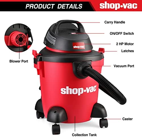 Shop-VAC 5 Gallon 2.0 Peak HP Влажен/сув вакуум+високи перформанси 90304 филтер за кертриџ