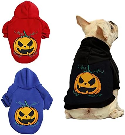 Пакет од 3 кучиња Ноќта на вештерките костуми од тиква духови за Ноќта на вештерките кучиња кученца дуксери скелети кучиња зимска облека, џемпер, миленичиња качулк?