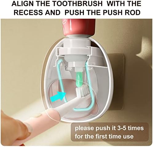 Автоматски диспензер за паста за заби и држач за паста за бања: Mopms Wallид монтиран во искривување на паста за паста за заби со искривен