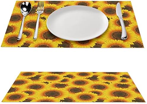 Yellowолти сончогледни ПВЦ маса за маса што може да се пеат за подлога за табели за табели за трпезариска маса за трпезариска маса