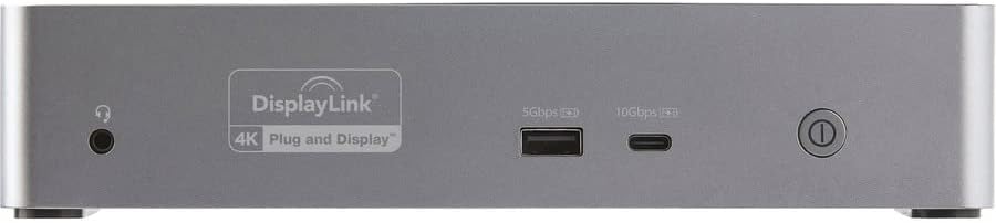 Startech.com USB C Dock - 4K 60Hz Quad Monitor DisplayPort & HDMI - Универзална USB -C Докинг станица со 100W испорака на електрична енергија - USB центар со 1x USB Type -C & 3X USB -A, Ethernet, Audio