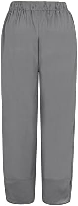 Употреба на жени постелнина памук каприс еластична половината капри панталони со високи панталони удобни широки панталони за нозе дами
