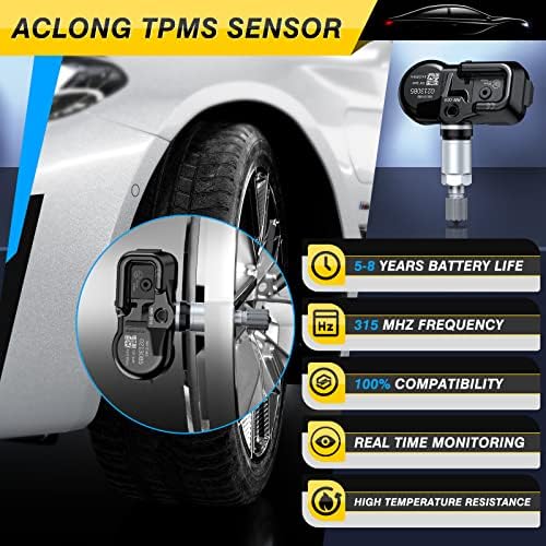 Сензор за притисок на гуми Aclong TPMS за Toyota Camry Prius Corolla RAV4 Highlander Avalon Yaris Hilux Land Cruiser, 315MHz Замена на