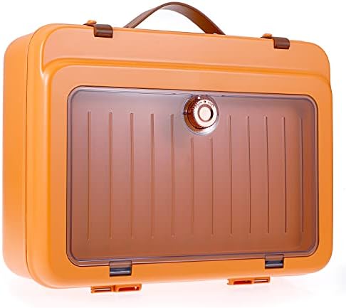 Btsky Portable File Box - Екстра големо 14,37 x 10,62 x 4,72 инчи пластична канцеларија за складирање датотеки со отстранливи случаи за складирање