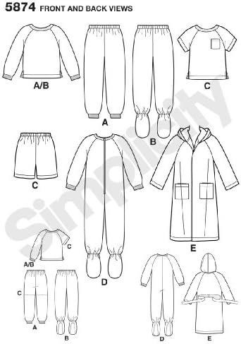 Модел за шиење на едноставност 5874 дете за спиење/деца за спиење, бб