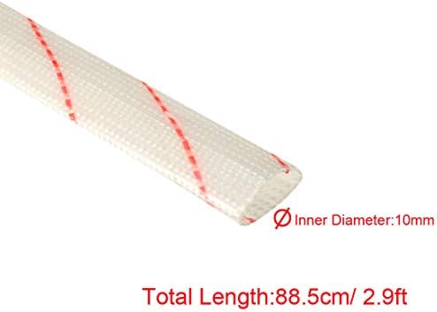 uxcell фиберглас топлински штит за топлински штит 10мм ID x 2,9ft Прилагодлив PVC силиконски фиберглас цевка за ракави