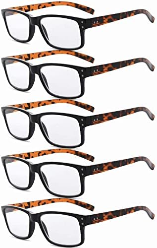 Очила Заштедете 10% На Комплет 5 Пакети Класични Очила За Читање За Мажи и 5 Пакети Гроздобер Читатели Црна Рамка со Раце од Желка +1,75