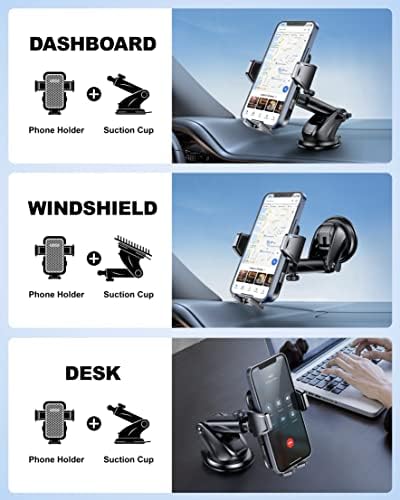 Телефонски монтирање за автомобил Универзален погоден за биро за шофершајбна со автомобили со телескопска рака компатибилен со iPhone