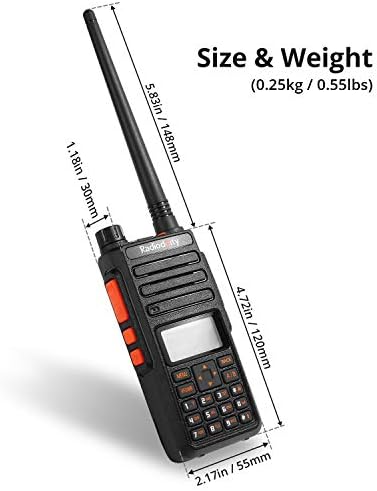 Radioddity GA-510 10-Watt Ham Radio, двоен опсег рачен долг опсег со висок моќност Дво-пат радио со две батерии 2200mAh & CH340 Програмски