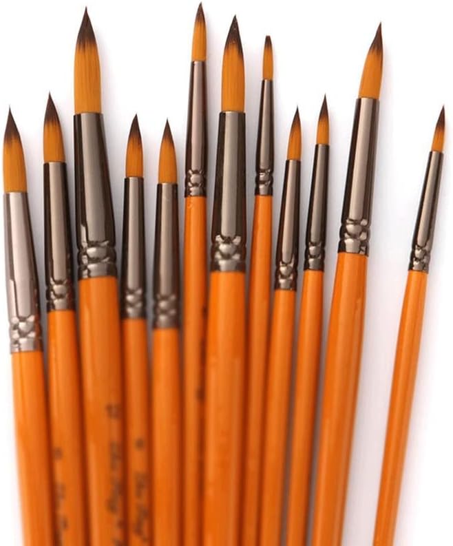 Cehsg 12 парчиња/постави уметнички пенкала кука линија најлонски четки за бои за бои за акварелно масло за сликање уметнички материјали за