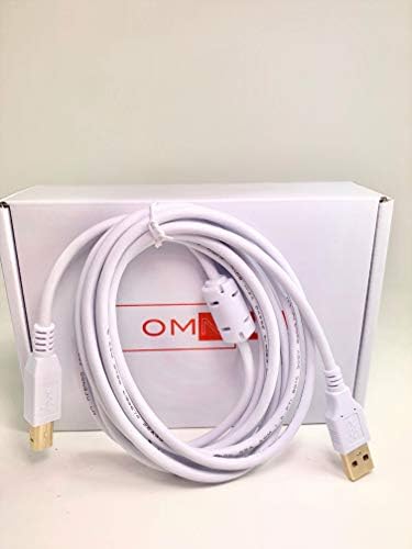 Omnihil 8ft-бела боја со голема брзина USB 2.0 кабел компатибилен со скенер за рамен лајд на Canon Canoscan Lide110