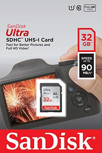 SanDisk 32gb Ultra SDHC UHS-I Мемориска Картичка-90MB/s, C10, U1, Full HD, SD Картичка-SDSDUNR-032G-GN6IN
