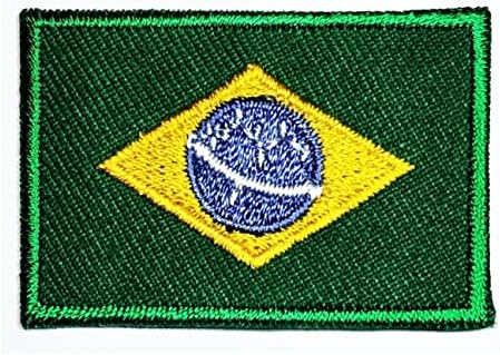 Кленплус 3 парчиња. 1. 1Х1, 6 ИНЧИ. Мини Земја Бразил Знаме Лепенка Национално Знаме Закрпи ЗА Сам Амблем На Костими Униформа Тактичка Воена Везена