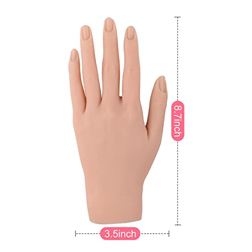 Силиконска лева рака за практика на уметност за нокти Манекен, обука за нокти сингл за почетници за уметност за нокти