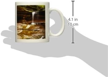 3дорозен водопад, ЛаСал Кањон, гладен карпа, Илиноис-УС14 CHA0026-Чак Керамички кригла Хани, 11 мл, бело