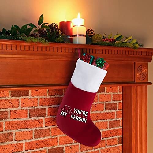 Чукање на срцето ти си моја личност Божиќни чорапи што складираат Божиќно дрво санта украси што висат украси за одмори од камин