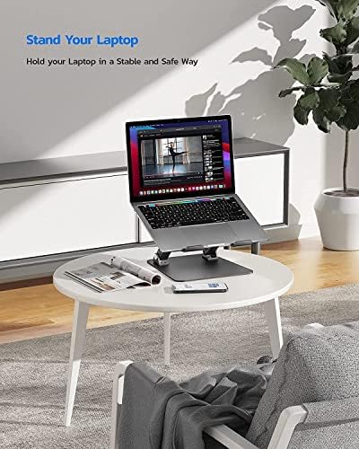 Стенд за лаптоп Nulaxy, ергономски агол на висина, прилагодлив лаптоп штанд за биро, држач за штанд на MacBook, лаптоп кревач компатибилен