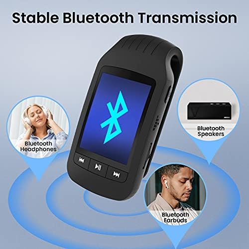 HOTT A505 8GB+32 GB Bluetooth MP3 плеер со клип за спорт, 1,8 инчен музички плеер без звук за поддршка на звук FM радио рекордер педометар за
